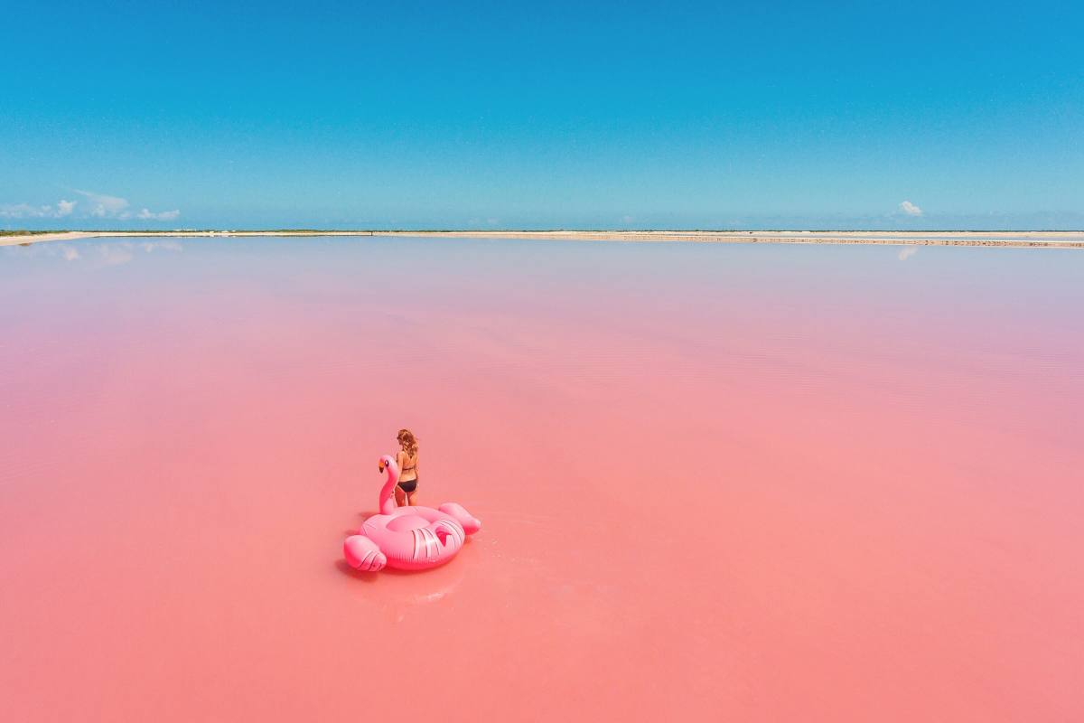 如何安排前往拉斯维加斯Coloradas粉红色的湖泊,墨西哥
